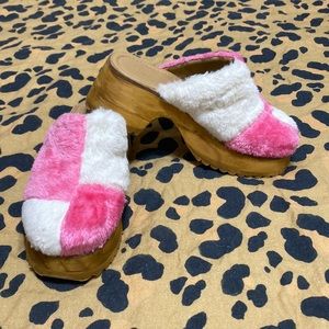 Pink and White Clogs
